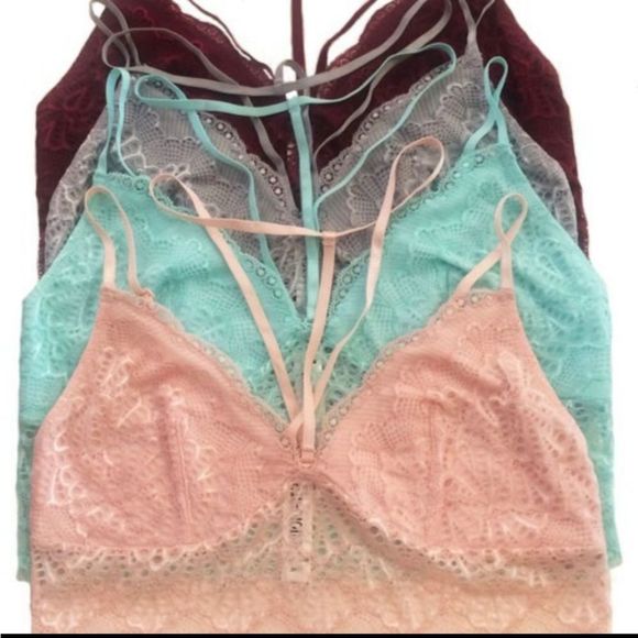 Delicate Mint Green Longline Lace "Choker" Bralette Size M/L - Picture 5 of 5